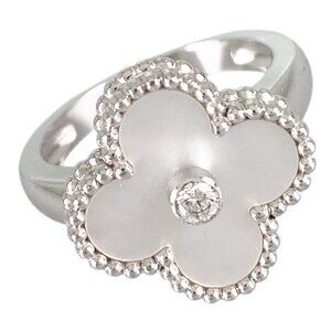 Van Cleef & Arpels Vintage Alhambra White gold Diamond shell Ring